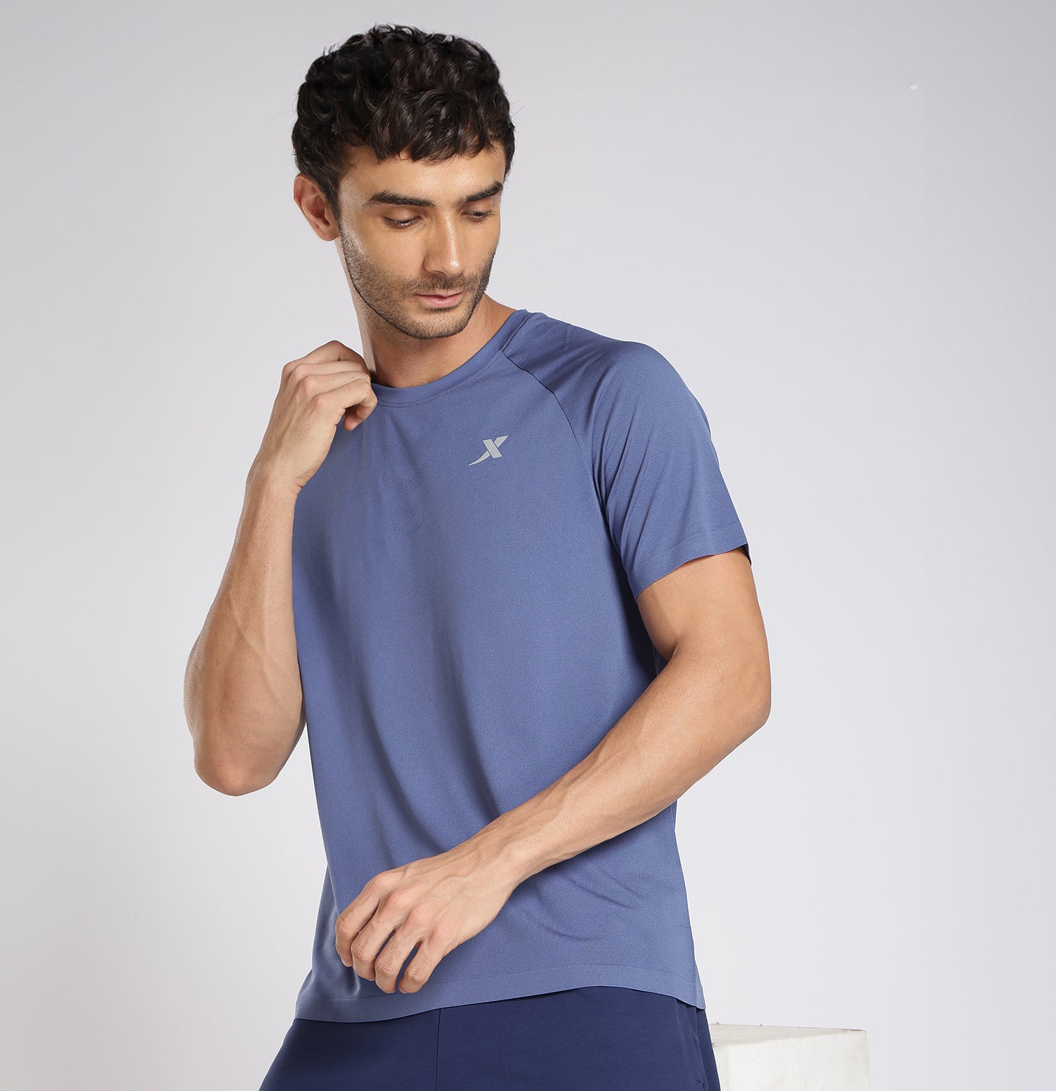 Xtep Men Comfort Quick-Dry Performance Running Tshirt - Blue / M
