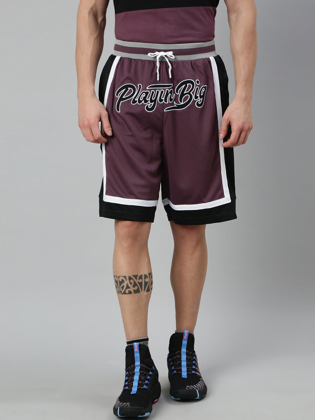 Xtep Men Knitted Shorts - Dark Violet Pink / XS