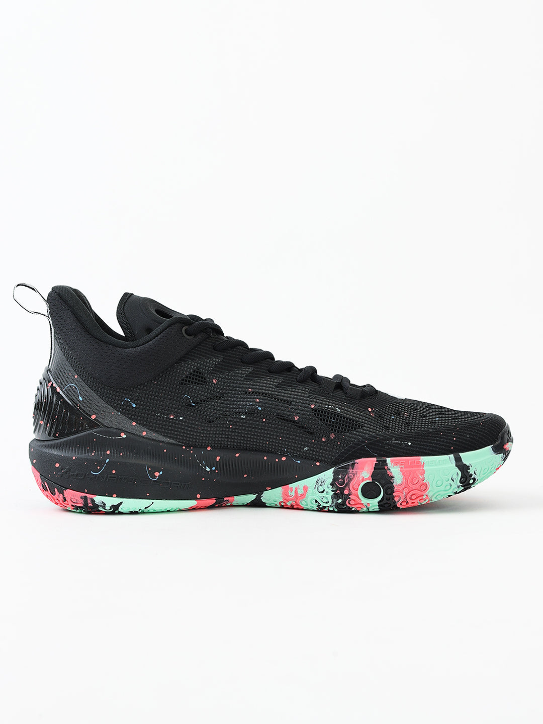 Xtep Men Dynamic Foam Basketball Shoes - Black/Neon Camellia / 44