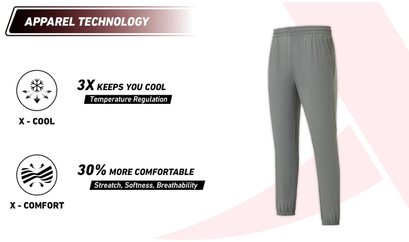 Xtep Men's Ice Cooling 3D Cut Training Trackpant Army Grey