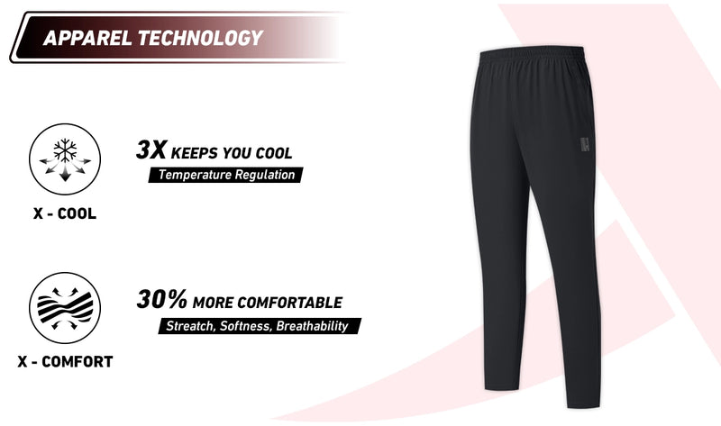 Xtep Men's Ice Cooling 3D Cut Training Trackpant Black