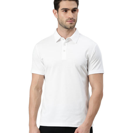Xtep Polo Collar Sports T-shirt - Pearl White / S