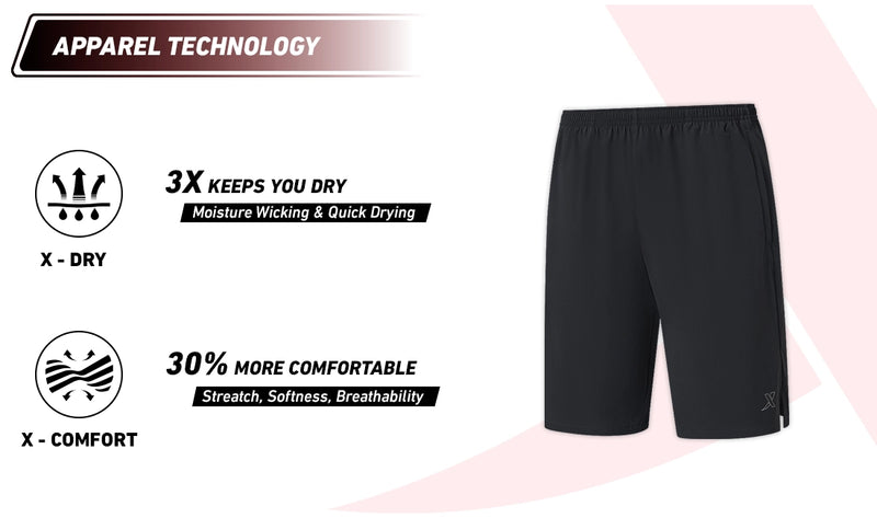 Xtep Men's 9 inch Lightweight Running Shorts Black