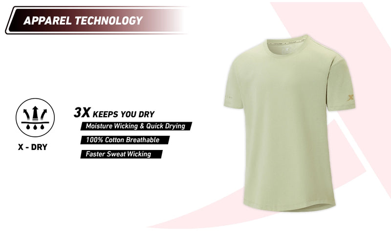 Xtep Men's Quick Dry Moisture Wick Running T-shirt Grey