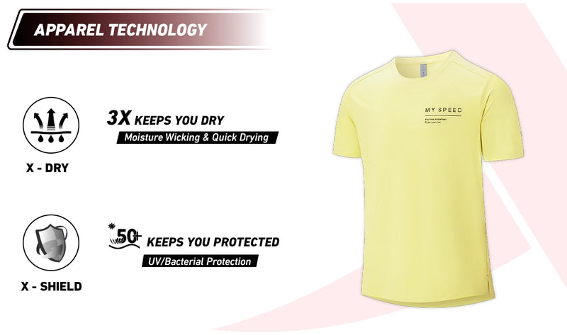 Xtep Men's Quick Dry Antibacterial Running T-shirt Yellow