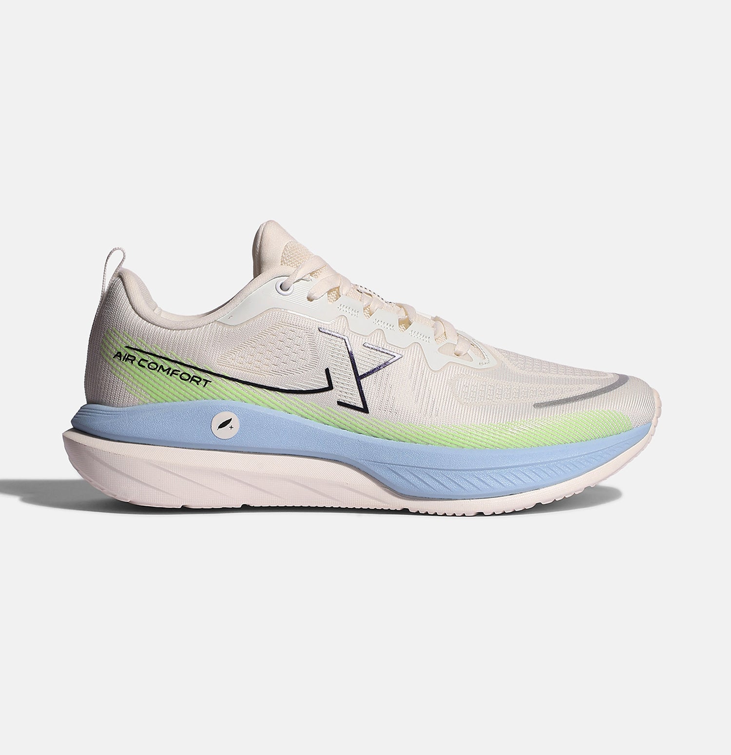 Xtep Men Feather Foam Running Shoes - Canvas White / Neon Pinky Green / 41