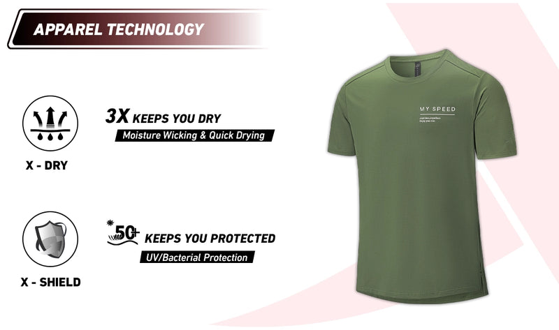 Xtep Men's Quick Dry Antibacterial Running T-shirt Green