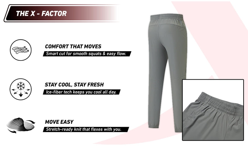 Xtep Men's Ice Cooling 3D Cut Training Trackpant Army Grey