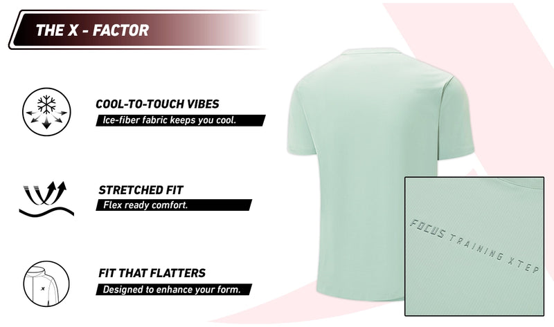 Xtep Men's Ice Cooling  Comfortable Training T-shirt Green