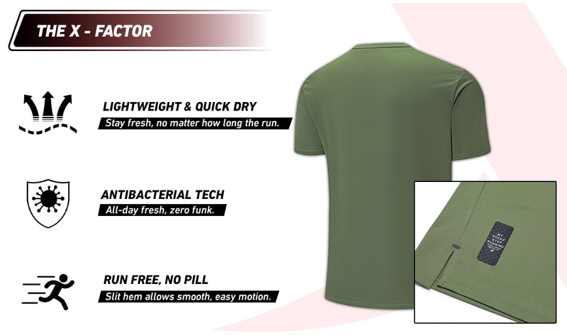 Xtep Men's Quick Dry Antibacterial Running T-shirt Green