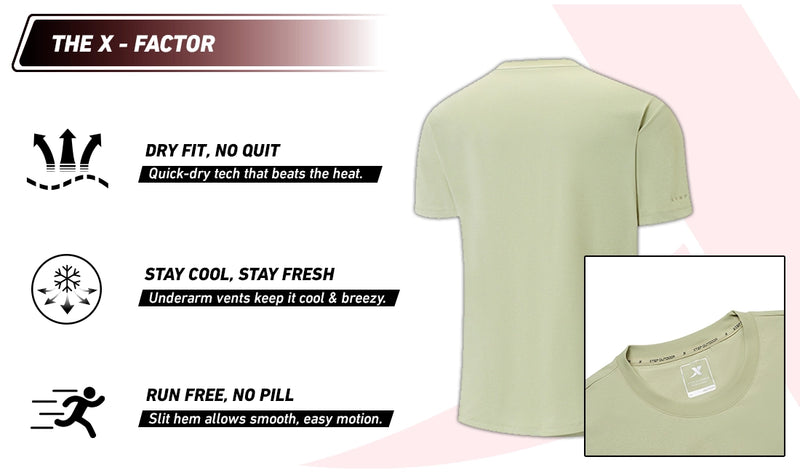 Xtep Men's Quick Dry Moisture Wick Running T-shirt Grey