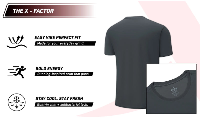 Xtep Men's Ice Cooling  Antibacterial Running T-shirt Grey