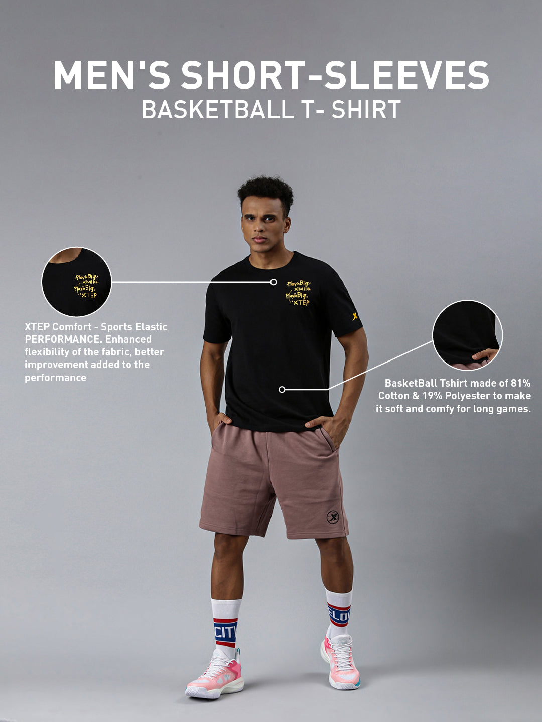 Xtep-Comfort Men Short-sleeve T-shirt