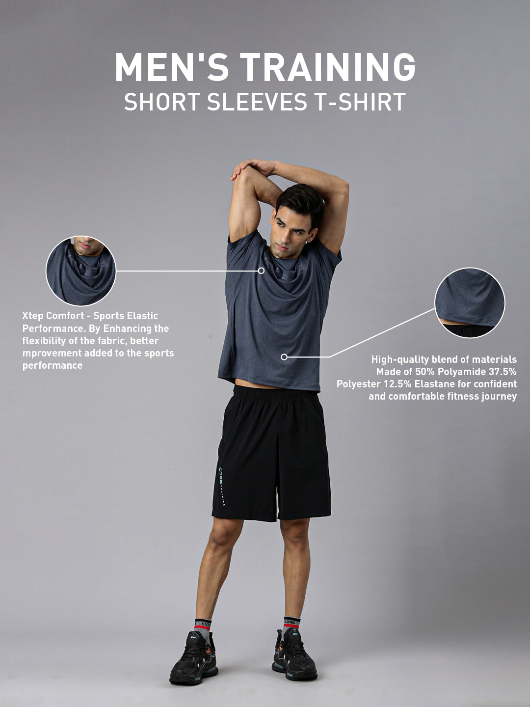 Xtep Men Training Short-sleeve T-shirt