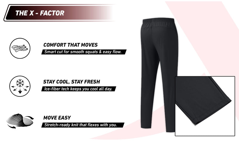 Xtep Men's Ice Cooling 3D Cut Training Trackpant Black