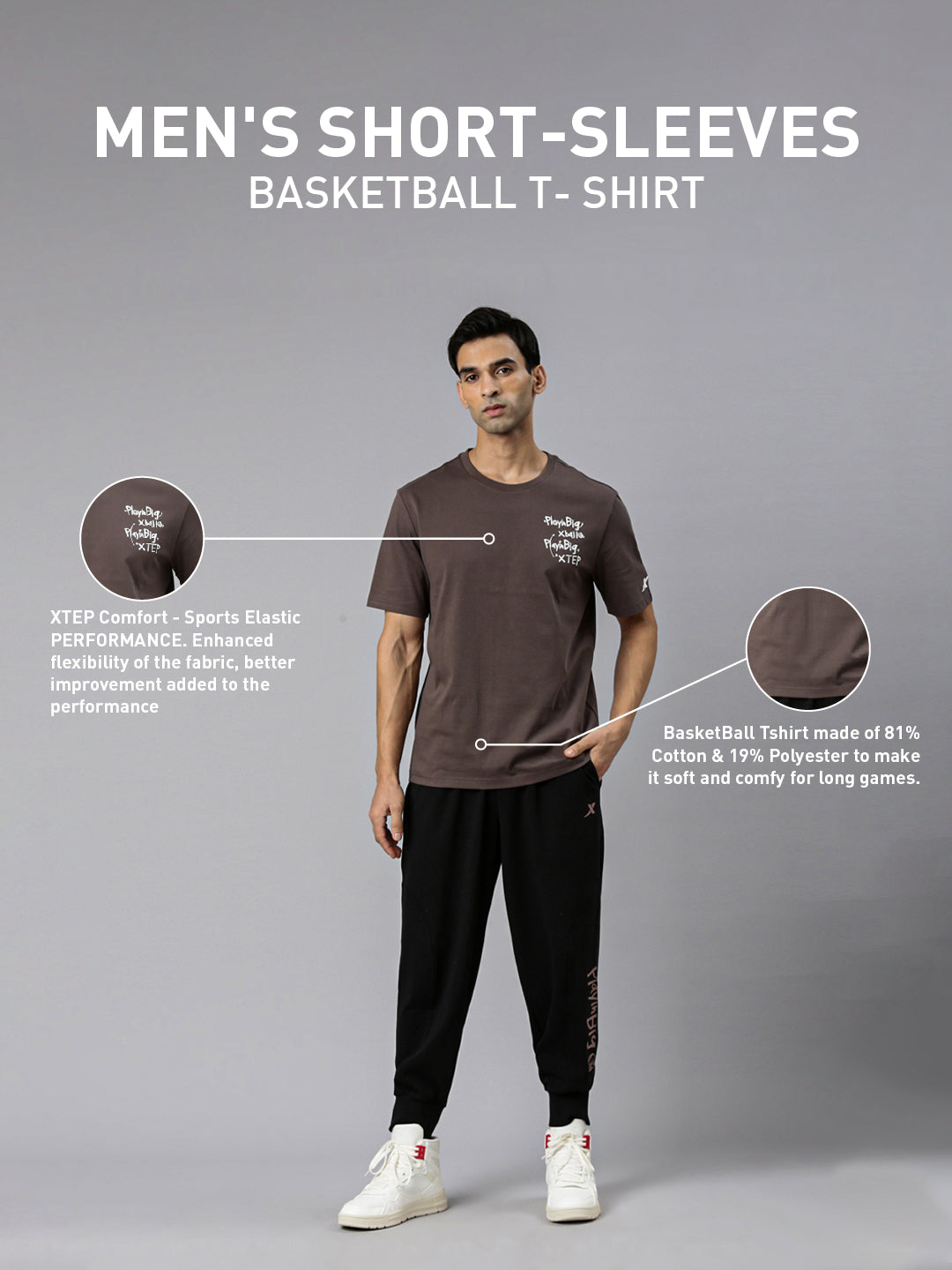 Xtep-Comfort Men Short-sleeve T-shirt