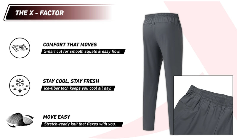 Xtep Men's Ice Cooling 3D Cut Training Trackpant Alloy Grey