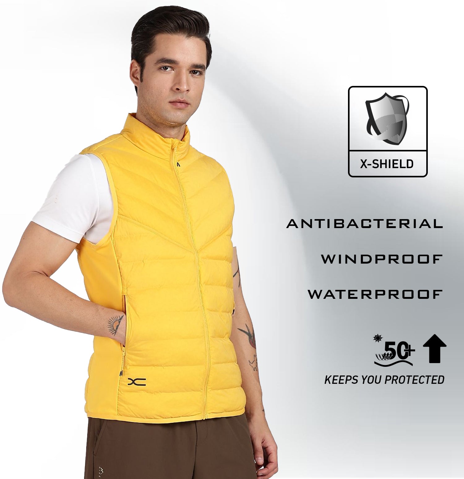 Windproof Water-Repellent Winter Jacket - Yellow