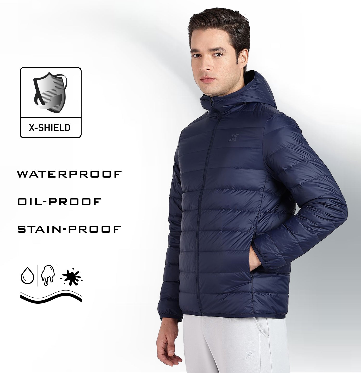 X-Shield Padded Down Jacket - Oxford Blue