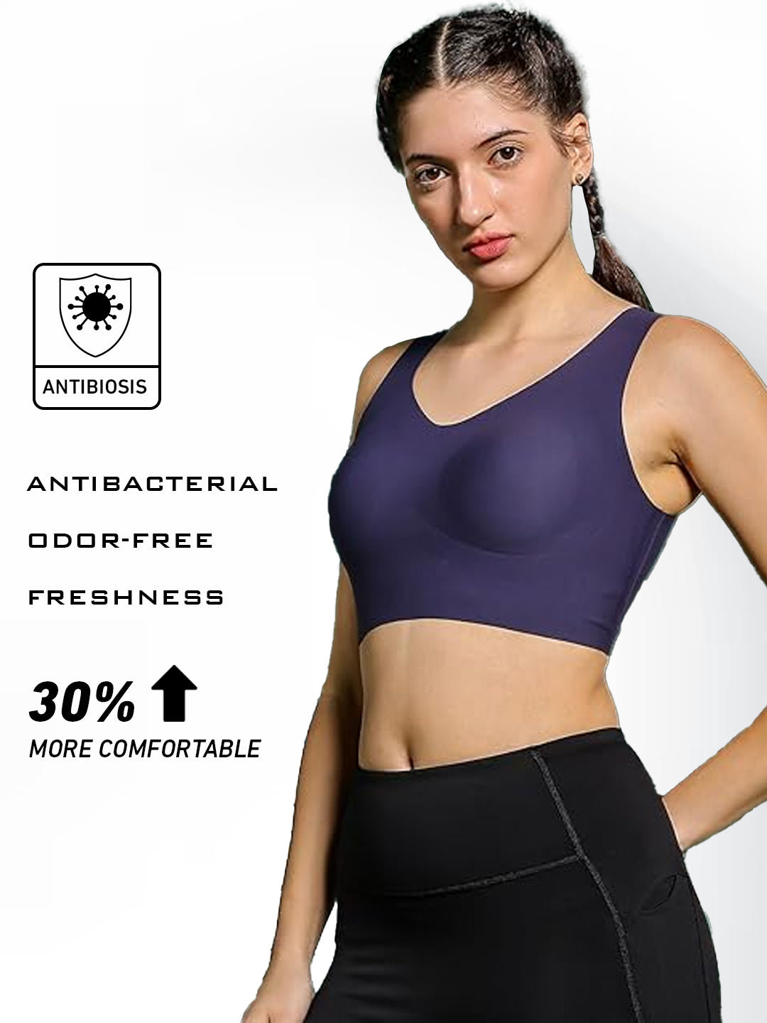 Quick-Dry Comfort Sports Bra - Dusty Purple