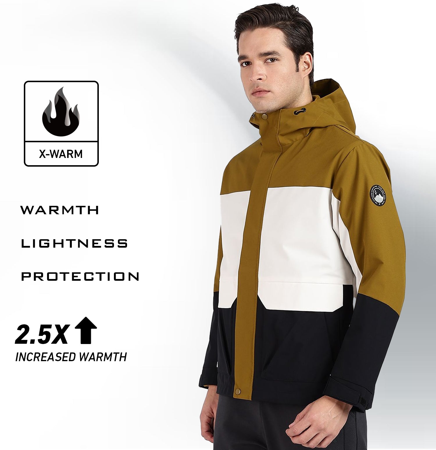Twinset 3-in-1 Winter Jacket - Brown/White/Black