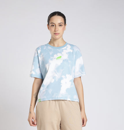 Xtep Women Floral Print T-Shirt - Floral Blue / XS