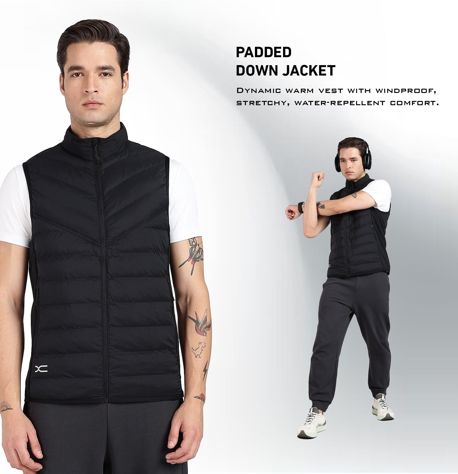 Windproof Water-Repellent Winter Jacket - Black