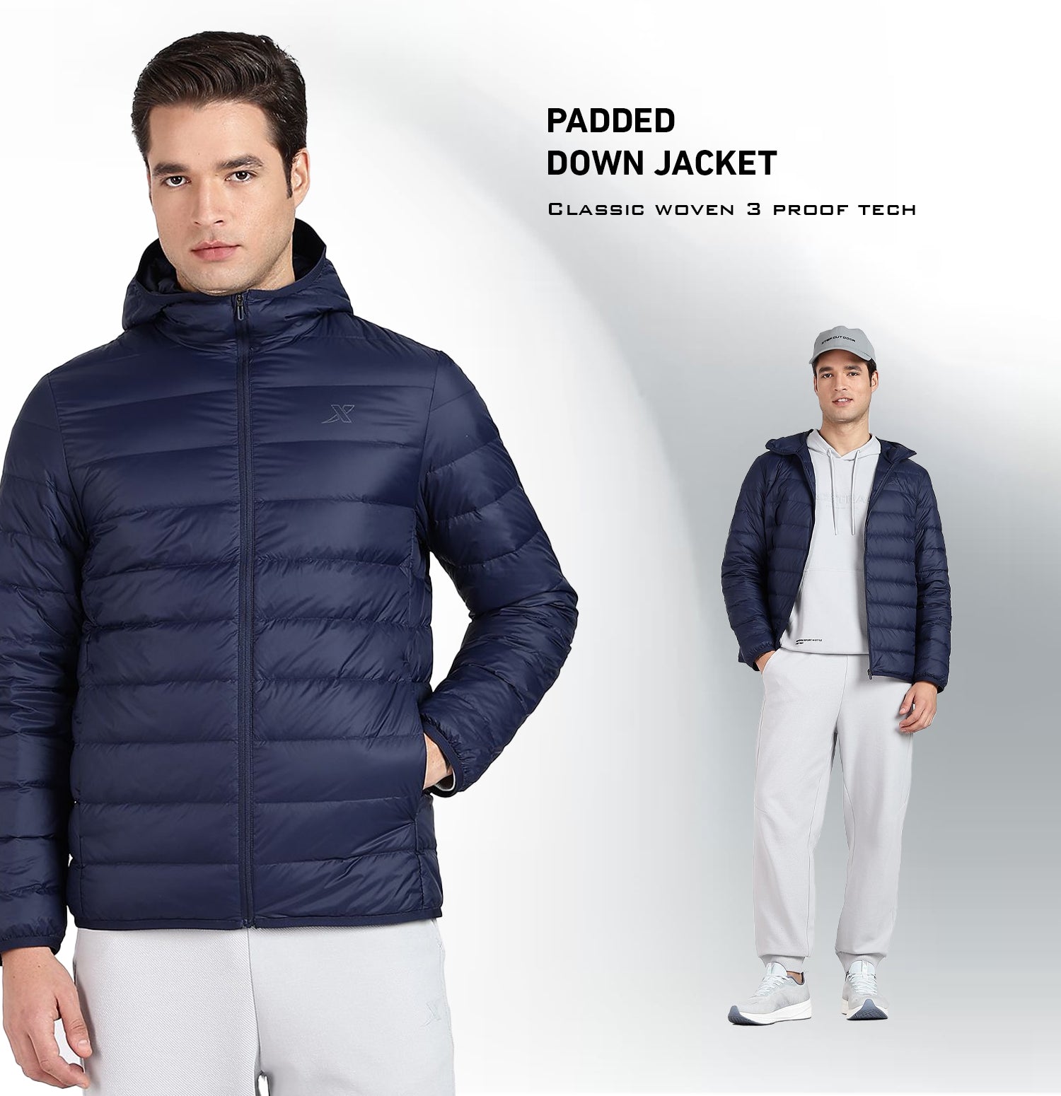 X-Shield Padded Down Jacket - Oxford Blue