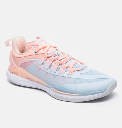 Xtep Feather Foam Basketball Shoes - Wavy Blue / Neon Pale Pink / 40