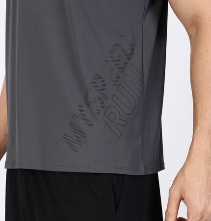 Xtep Men's Ice Cooling  Antibacterial Running T-shirt Grey