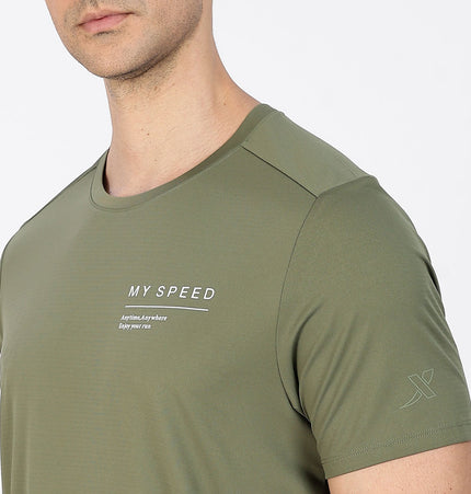 Xtep Men's Quick Dry Antibacterial Running T-shirt Green