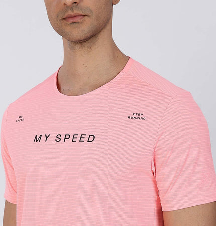 Xtep Men's Quick Dry Antibacterial Running T-shirt Pink