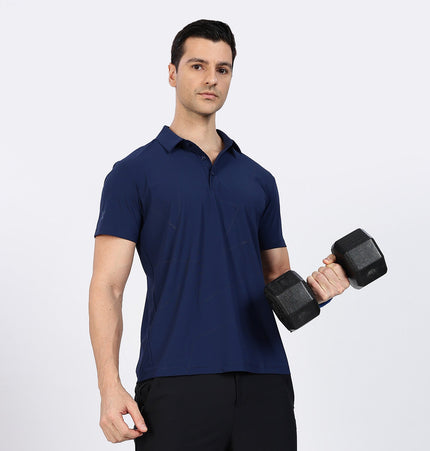 Xtep Men's Ice Cooling Training Polo T-shirt Siam Blue