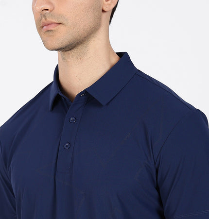 Xtep Men's Ice Cooling Training Polo T-shirt Siam Blue