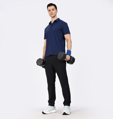 Xtep Men's Ice Cooling Training Polo T-shirt Siam Blue