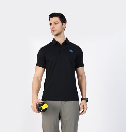 Xtep Men's Ice Cooling Training Polo T-shirt Black