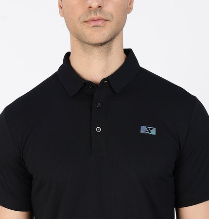 Xtep Men's Ice Cooling Training Polo T-shirt Black