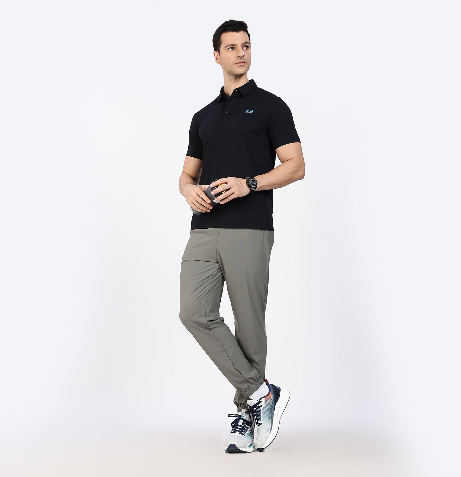 Ice-Cooling Training Polo T-Shirt - Black