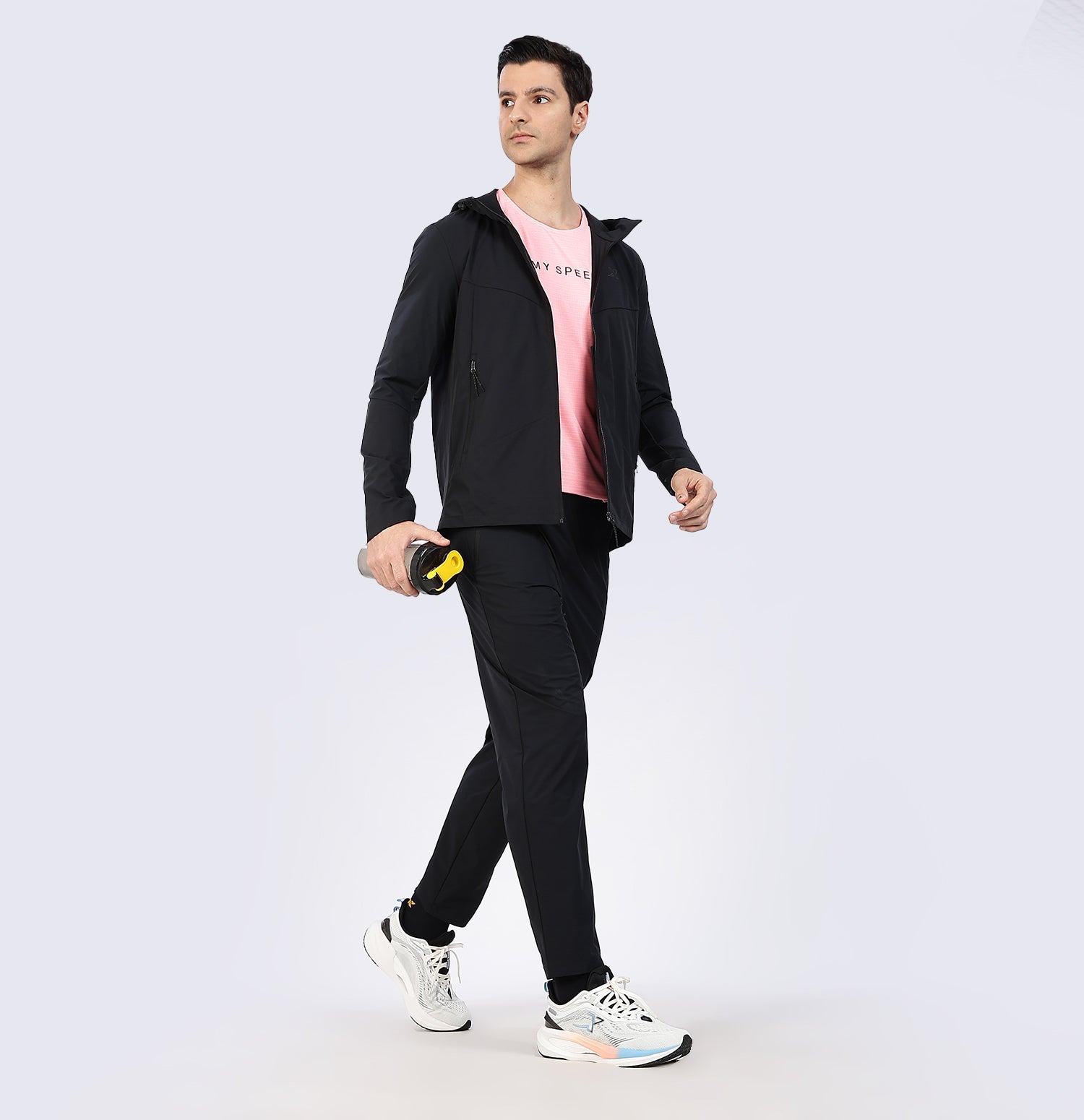 Lightweight Water-Repellent Windbreaker - Black