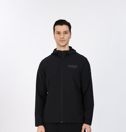 Xtep Men's Lightweight Water Repellent Running Windbreaker Black