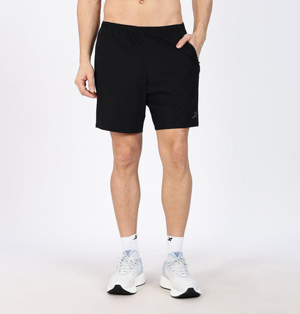 Xtep Men's 7-inch Quick Dry Antibacterial Running Shorts Black