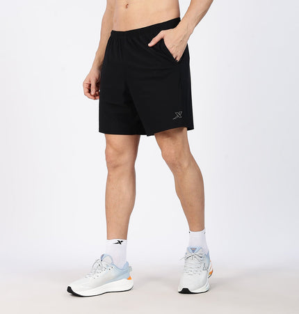 Xtep Men's 7-inch Quick Dry Antibacterial Running Shorts Black