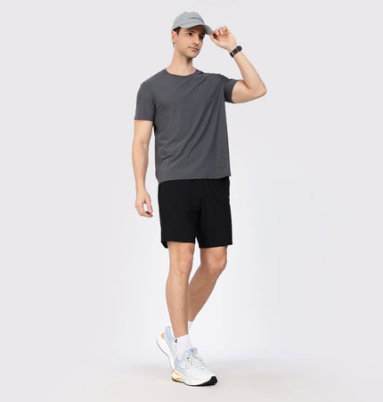 Xtep Men's 7-inch Quick Dry Antibacterial Running Shorts Black