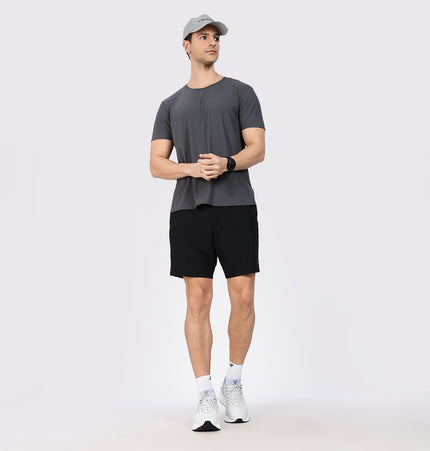 Xtep Men's 7-inch Quick Dry Antibacterial Running Shorts Black