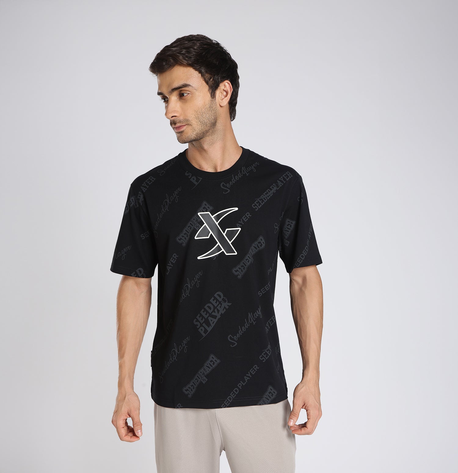 Xtep Men’s Comfort Printed T-Shirt – Retro Comfort Everyday Style - Black / S