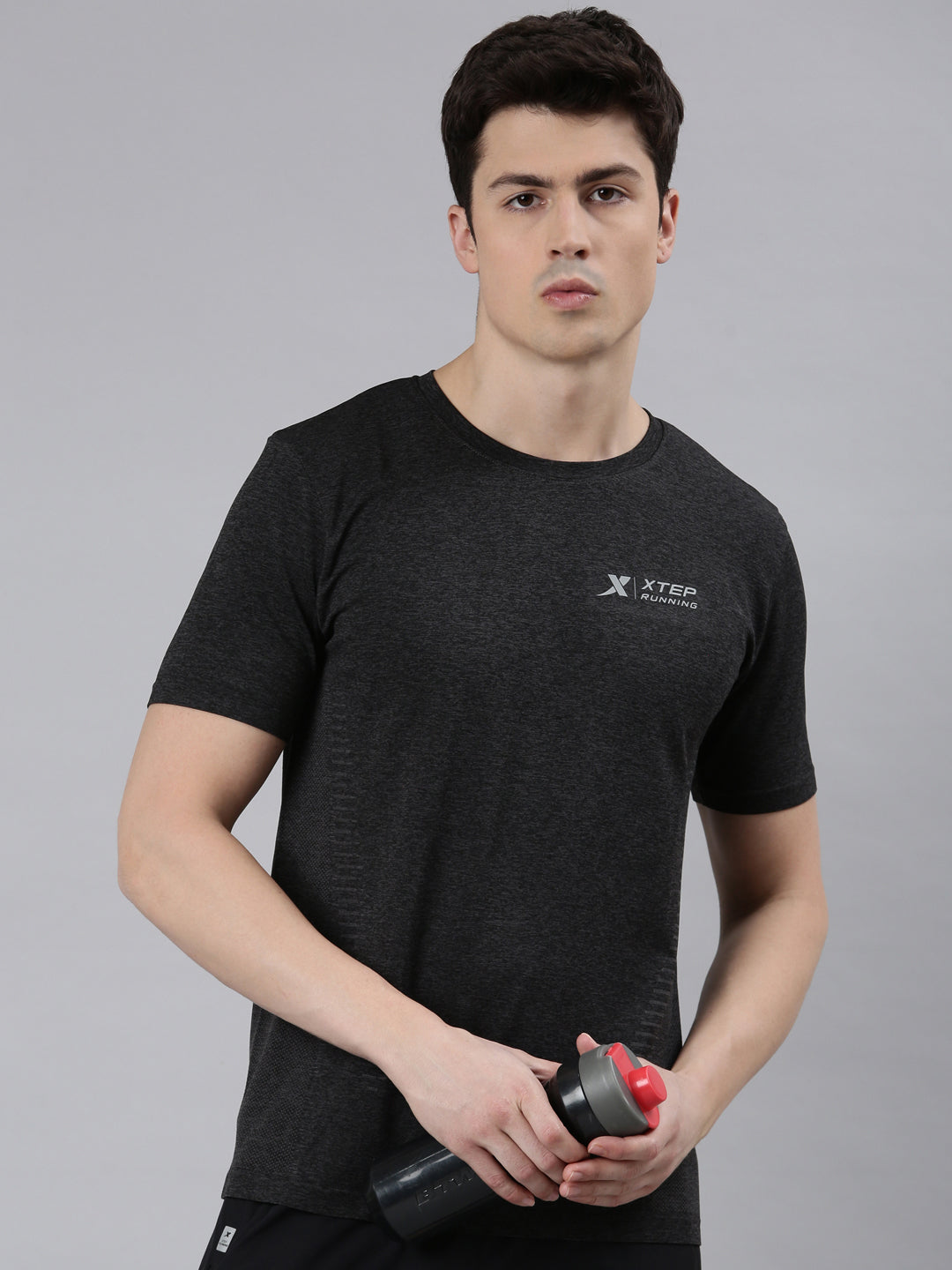 XTEP-DRY Men Short-sleeve T-shirt - Dark Heather / XS