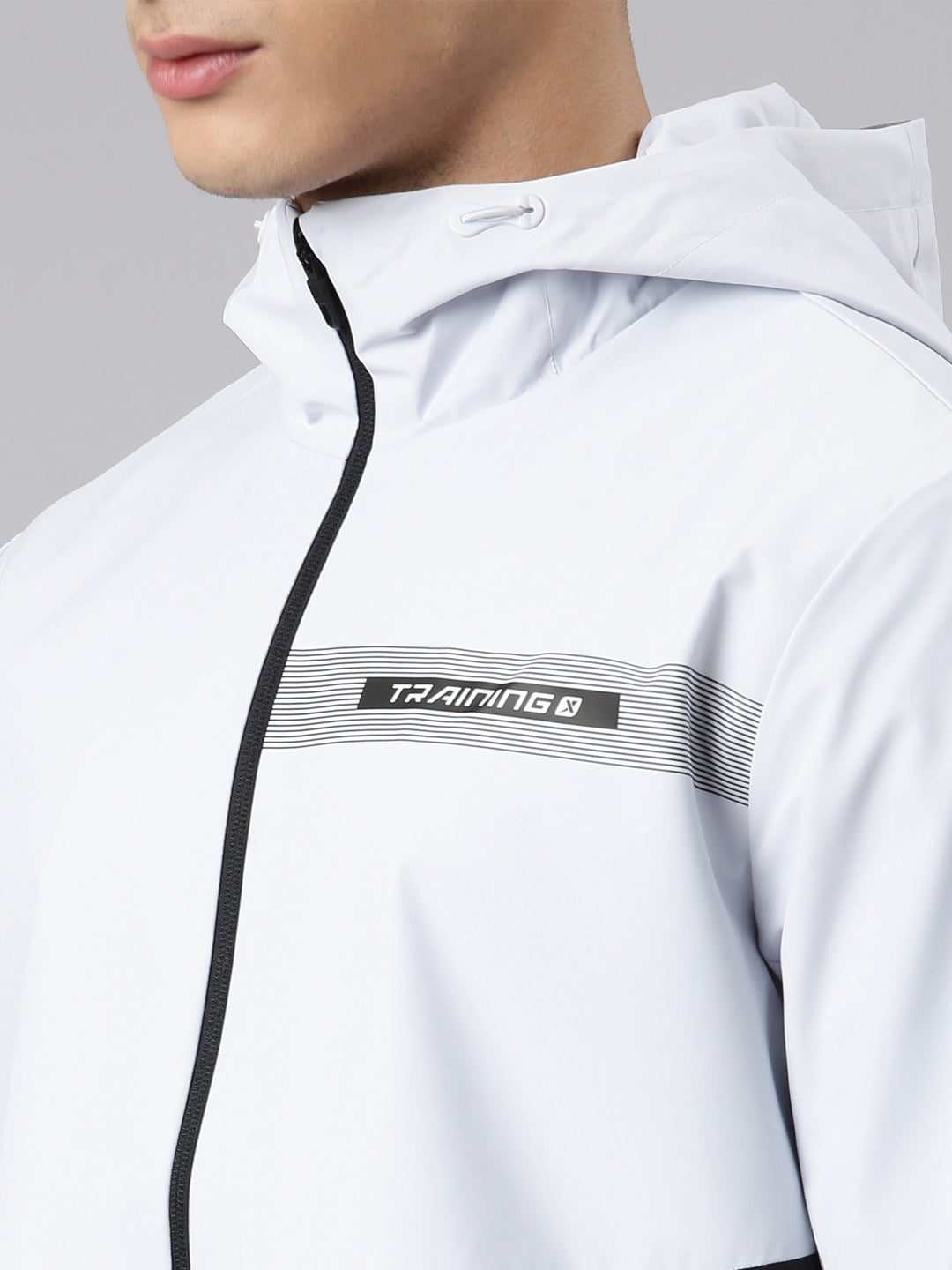 Xtep Men Training Double-layer Windbreaker Black & Cream Grey
