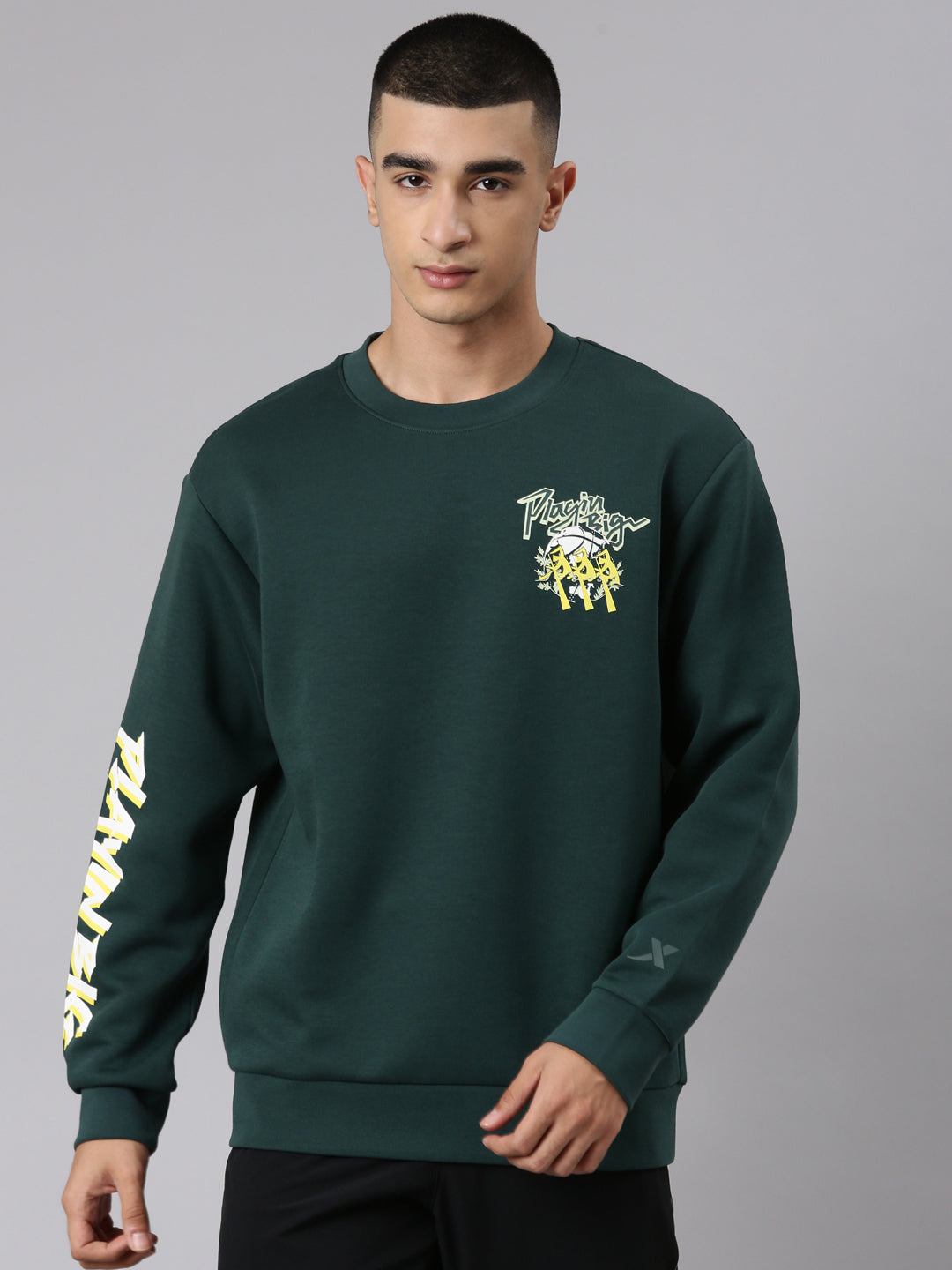 Xtep-Comfort Men Sweater - Base Green / XS