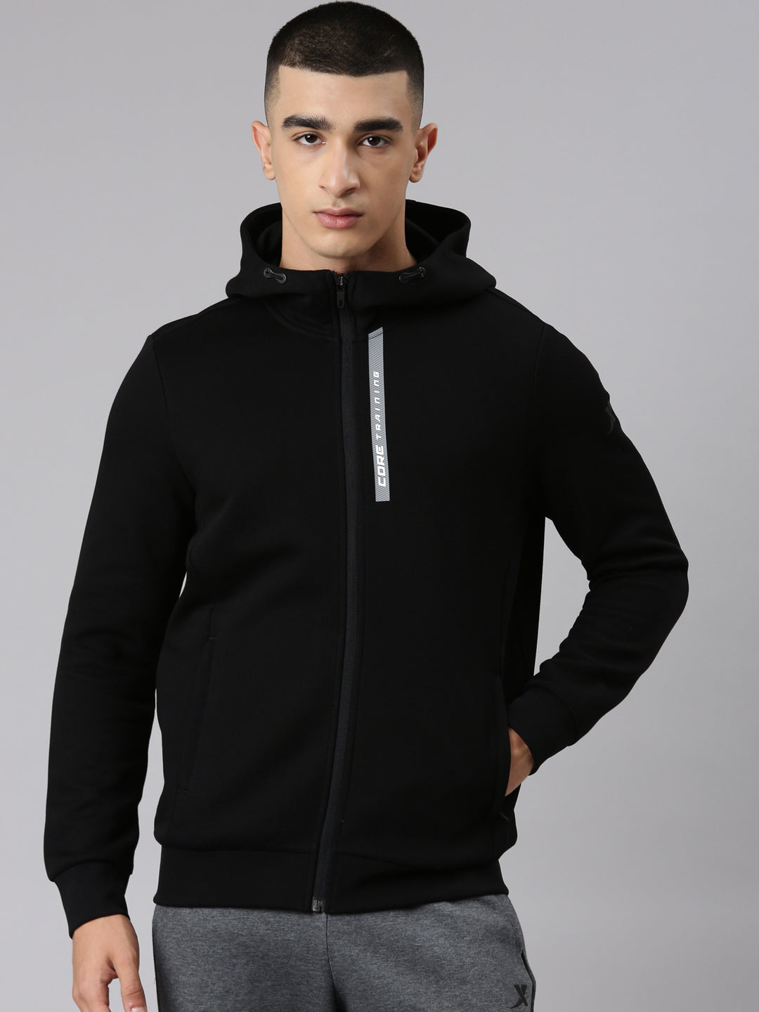Xtep Cotton Hooded Sweatshirt - Black / XS