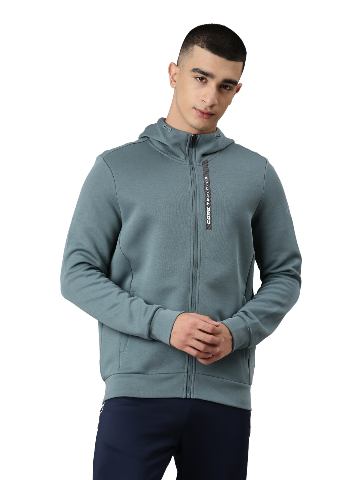 Xtep Cotton Hooded Sweatshirt - Ink Grey / XS